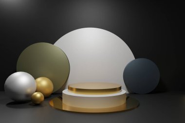 Parlak lüks podyumun 3D görüntüsü