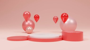 Parlak lüks podyumun 3D görüntüsü