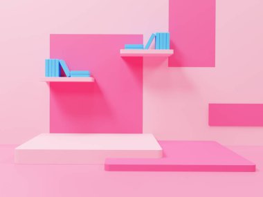 Parlak lüks podyumun 3D görüntüsü