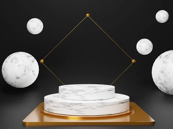 Hochglanz weißer Marmor Luxus Podium für Ihr Design. Pastellfarbe — Stockfoto