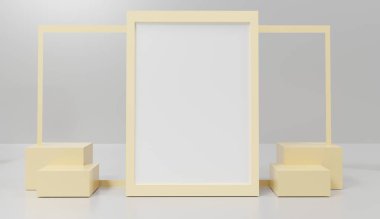 3D soyut minimum geometrik formlar. Senin için ışıltılı lüks podyum