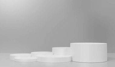 3D soyut minimum geometrik formlar. Senin için ışıltılı lüks podyum