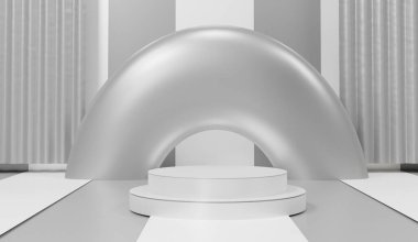 3D soyut minimum geometrik formlar. Senin için ışıltılı lüks podyum