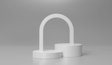 3D soyut minimum geometrik formlar. Senin için ışıltılı lüks podyum