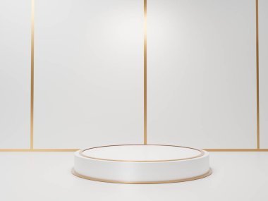 3D soyut minimum geometrik formlar. Senin için ışıltılı lüks podyum