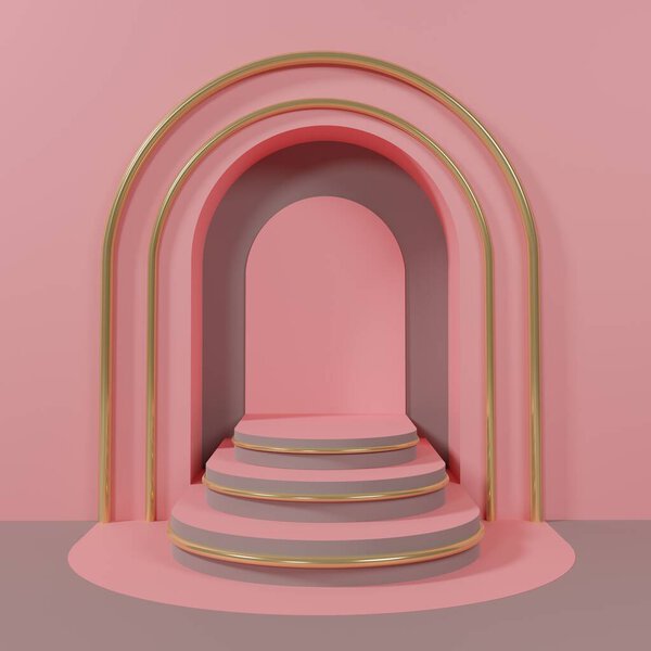 3d abstract minimal geometric forms. Glossy luxury podium for yo