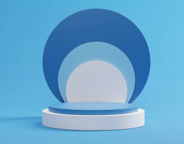 Tasarımın için lüks bir podyum. Klasik mavi renk. 