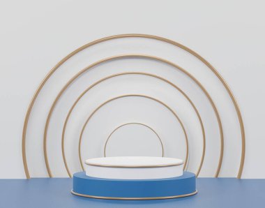 Tasarımın için lüks bir podyum. Klasik mavi renk. 