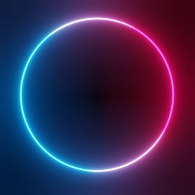  3d Neon ışıklı arka plan. Mavi, pembe ve ultraviyole rengi