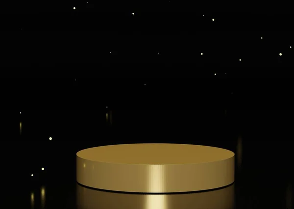 Premium Golden på golvet med lätt bloss. 3D-abstrakta minima — Stockfoto