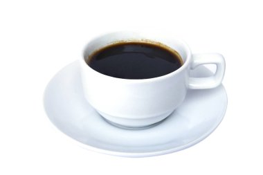 Sade kahve ya da Americano ile beyaz fincan. 