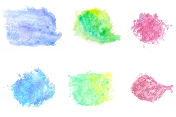 Abstract set of watercolor texture that splash on paper — Stock Photo, Image