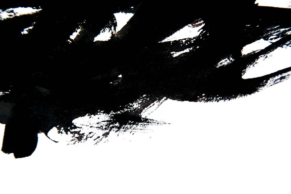 Textura abstracta de tinta negra Estilo japonés sobre fondo blanco . — Foto de Stock