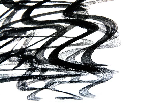 Absztrakt fekete tinta textúra Japán stílus egy fehér háttér. — Stock Fotó