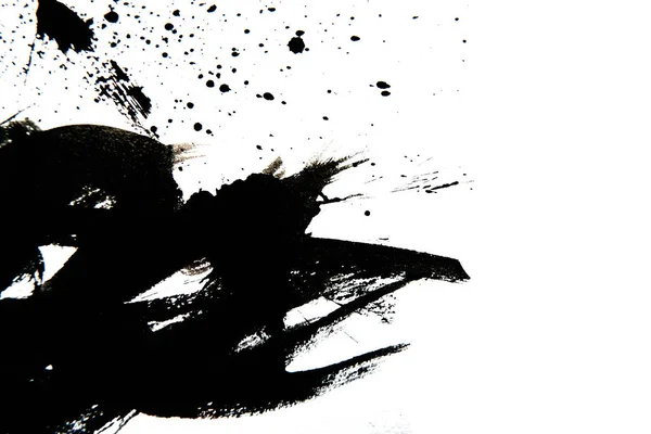 Absztrakt fekete tinta textúra Japán stílus egy fehér háttér. — Stock Fotó