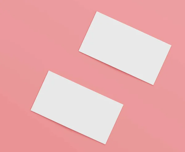 3D-återgivning av vita tomma papper som plats på rosa bakgrund fo — Stockfoto