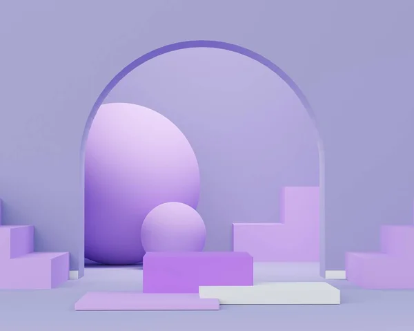 3D абстрактні мінімальні геометричні форми. Глянцевий розкішний подіум для вас — стокове фото
