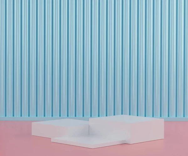 Boyutlu Asgari Geometrik Moda Pastel Temalı Sahne Podyumu Ürün Gösterisi — Stok fotoğraf