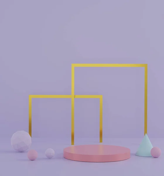 Abstraktní Minimální Geometrické Módní Přehlídka Pódium Pastelovým Motivem Pozadí Prázdná — Stock fotografie