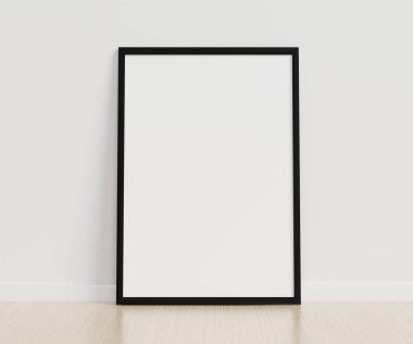 Duvarda asılı güzel bir sahne için 3D boş poster çerçevesi. Yaratıcı fikir kavramı.