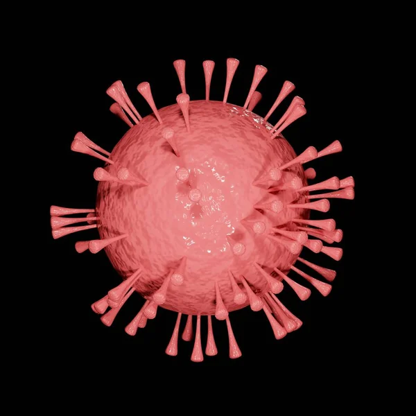 Rendering Virus Corona Terisolasi Pada Latar Belakang Hitam Yang Menyebabkan — Stok Foto