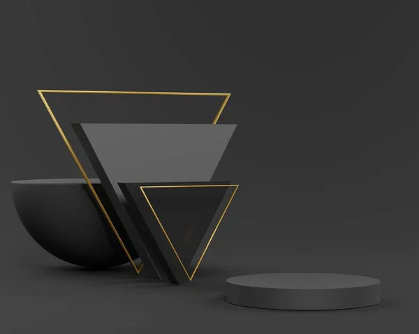 Abstrak Bentuk Geometris Minimal Glossy Mewah Podium Untuk Desain Anda — Stok Foto