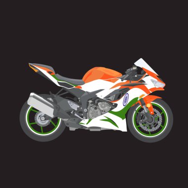 Kızılderili bayraklı motor sporu. en hızlı motosiklet