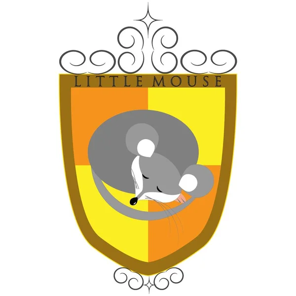 family crest with sleeping mouse