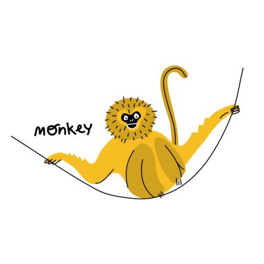 Cute funny exotic monkey  clipart