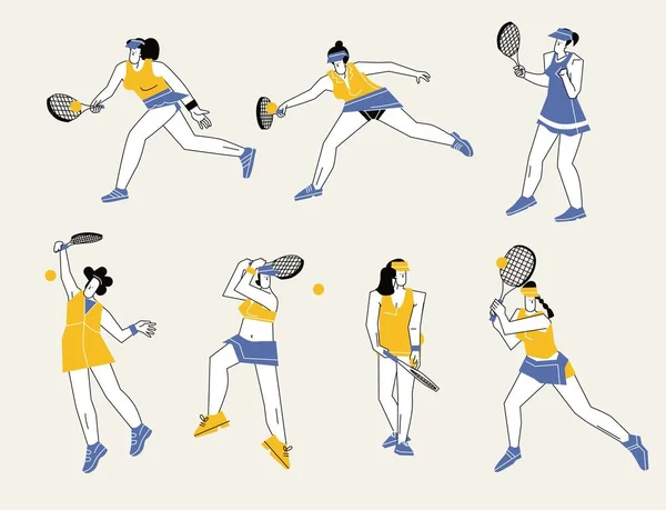 Tennis players Woman — Stok Vektör