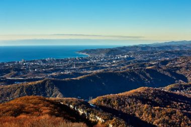 Kuzey Kafkasya. Dağlar. Sochi. Deniz