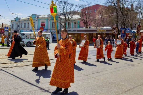 Russia Pyatigorsk April 2018 Orthodox Religious Procession Red Hill — Stock Photo, Image