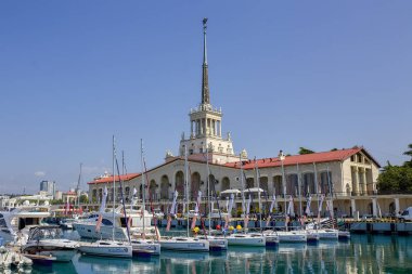 Rusya, Sochi - 30 Nisan 2018: Sochi. Liman. İstasyonu