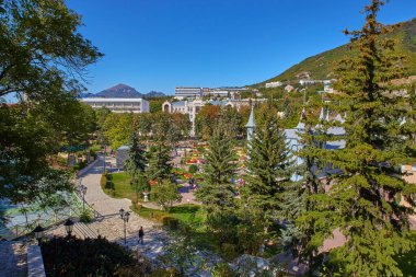 Pyatigorsk 'ta. Tatil yeri manzarası. Şehir Eğlence Parkı