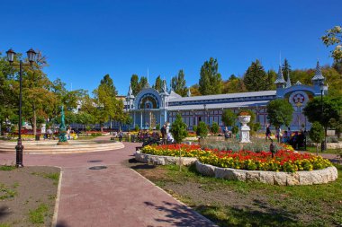 Pyatigorsk 'ta. Tatil yeri manzarası. Şehir Eğlence Parkı