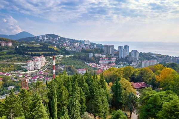 Sotschi Blick Auf Die Stadt Aus Der Höhe Herbst — Stockfoto