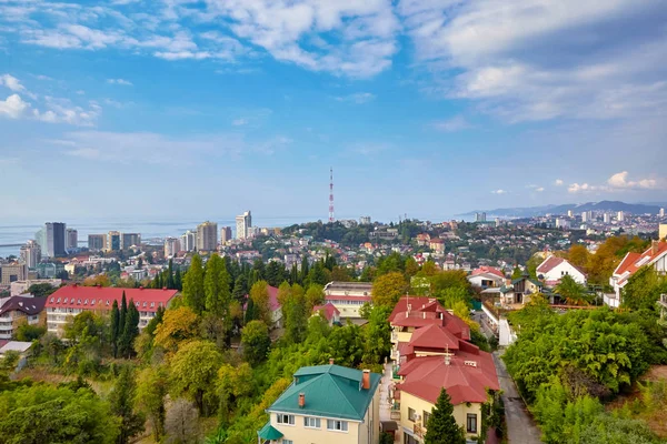 Sotschi Blick Auf Die Stadt Aus Der Höhe Herbst — Stockfoto