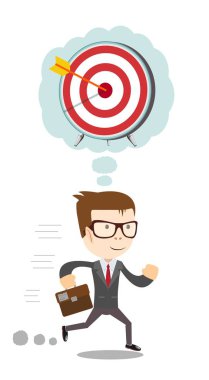 İşadamı çalıştıran hedef isabet hakkında düşünme.