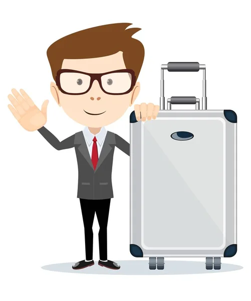 Businessman or manager with a suitcase . — Stock Vector