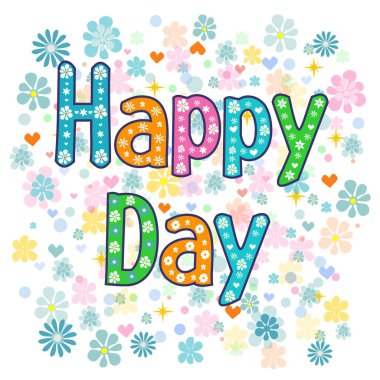 Metin arka plan üzerinde günün kutlu olsun. El yazı. Vektör çizim