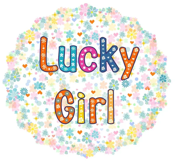 Lucky Girl - design de cartão . —  Vetores de Stock