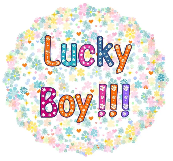 Lucky Boy - design de cartão — Vetor de Stock