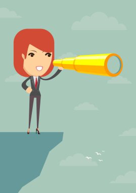 Uçurumdaki gelecekteki iş arıyorum iş kadını