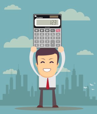 muhasebeci bir elektronik hesap makinesi gösterilen