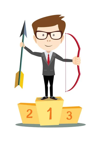 Man winner on the podium — Stock Vector