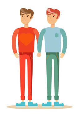 gay çift ile el ele