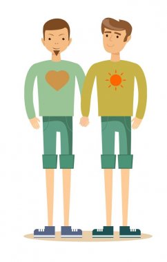 gay çift ile el ele