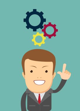 Düşünme. İşadamı bir problem çözme