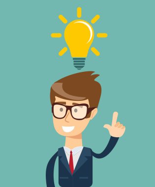 Düşünme. İşadamı bir problem çözme