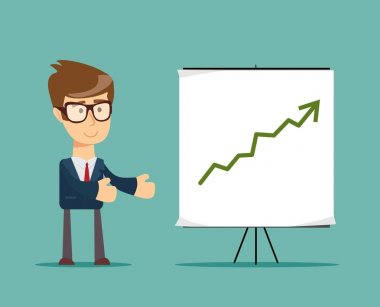 İşadamı ve büyüme grafiği